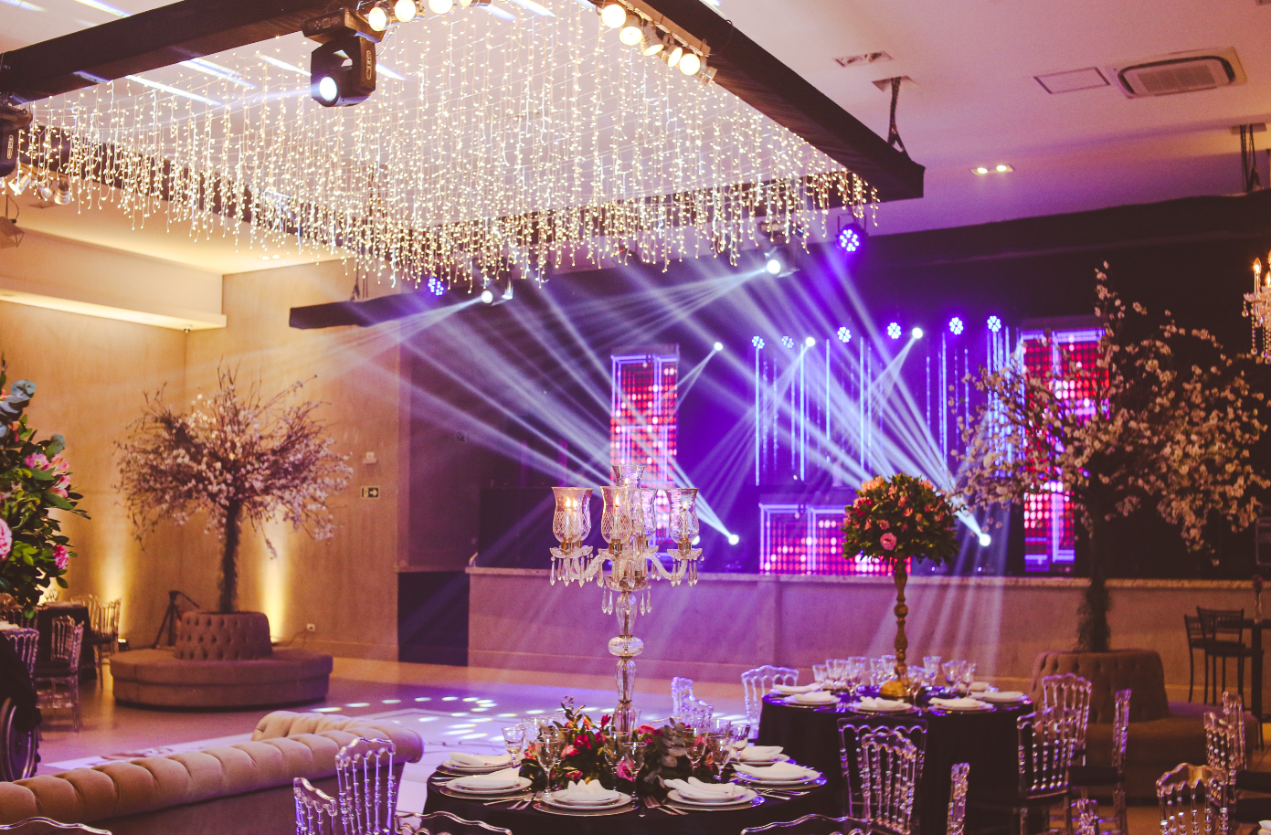 Anniversary Celebration Stage and Lighting Setup Package