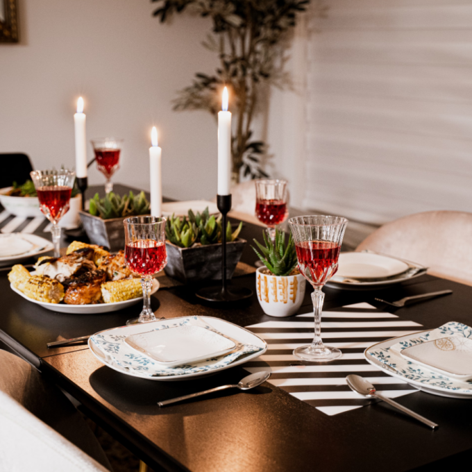 Winter Cozy Candlelight Dinner Setup Package