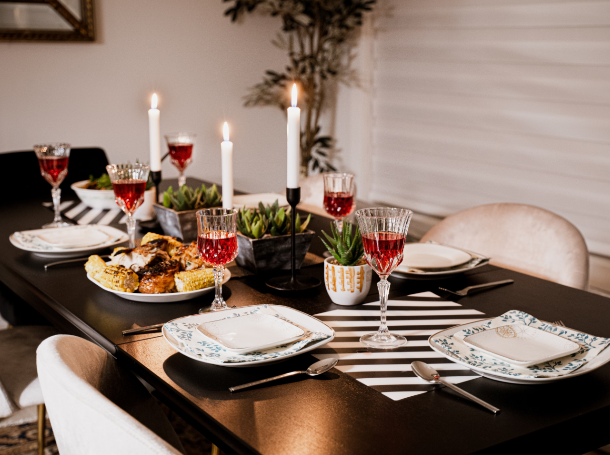 Winter Cozy Candlelight Dinner Setup Package